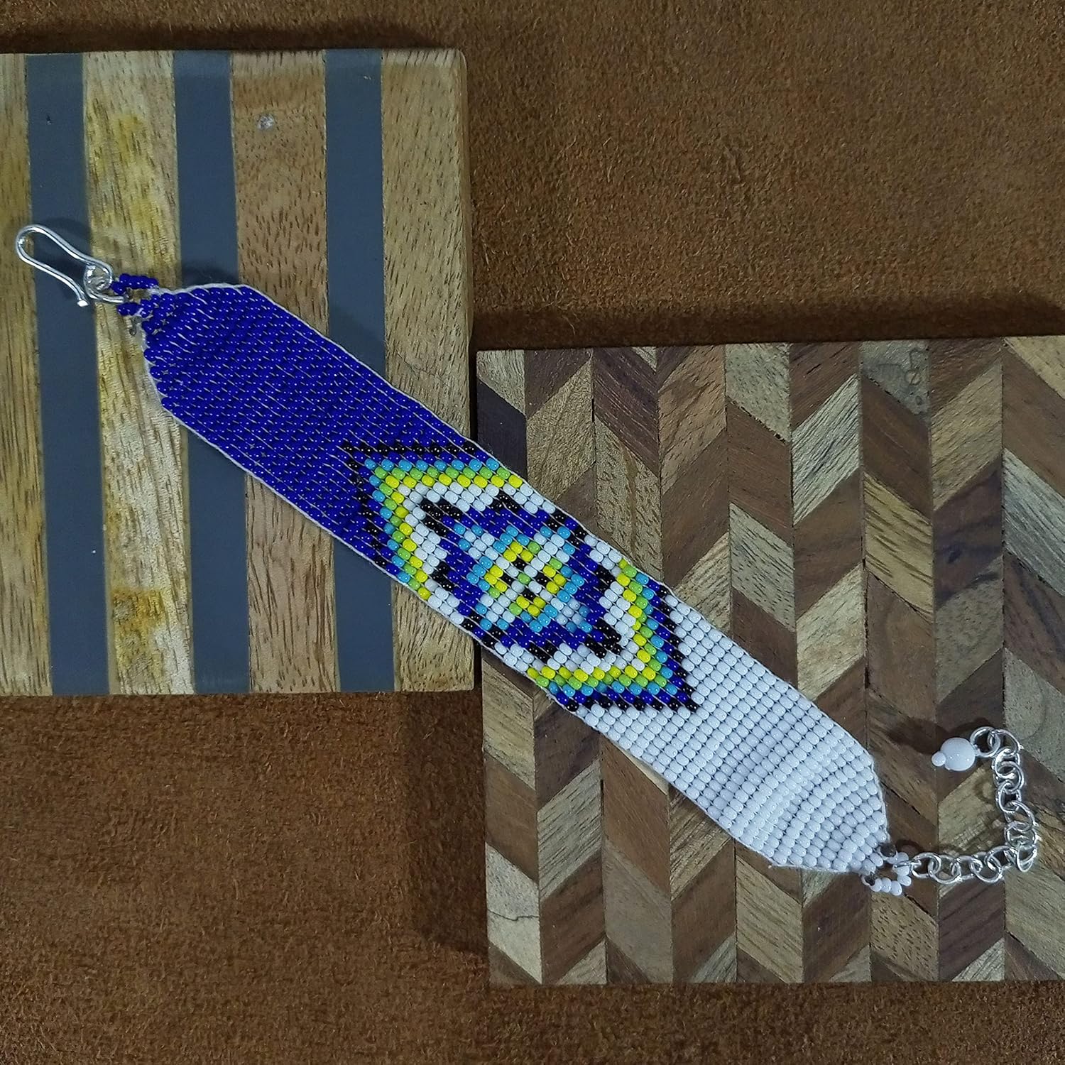 Weavish Long Beaded Necklace – Boho Native Handmade Seed Bead Tassel Necklace, Bohemian Large Statement Beaded Necklace for Women (craftscorner-va2) - Image 7