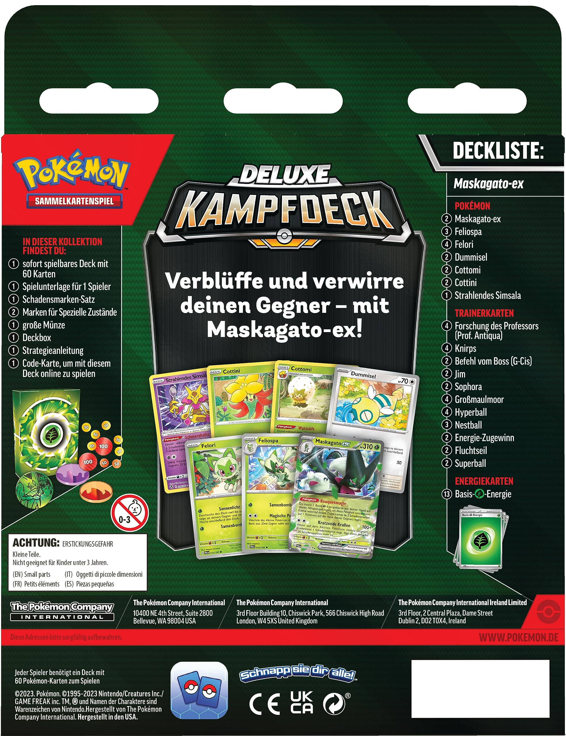 Pokémon - Gioco di carte collezionabili: deck da combattimento deluxe Maskagato-ex (mazzo immediatamente giocabile con 60 carte e accessori)