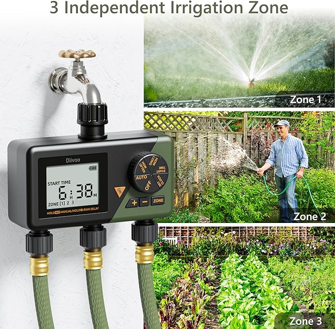 Take your gardening game to the next level with our 3 Outlet Separate Watering Timer. This innovative device allows you to independently schedule watering for different areas of your garden with customizable start times, watering durations, and frequencies. Say goodbye to overwatering and ensure your plants receive the precise amount of water they need to thrive.