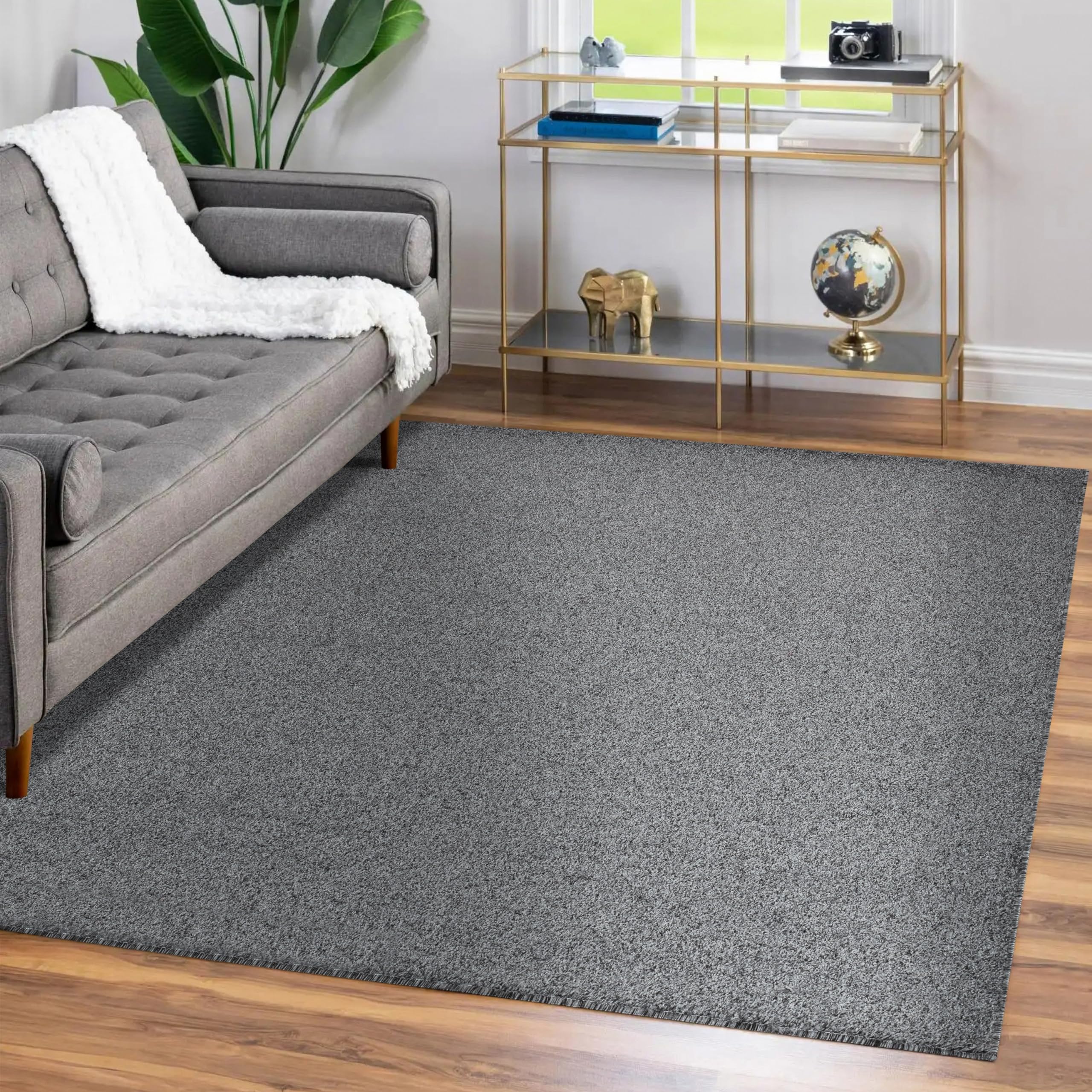 Teppich Wohnzimmer, Einfarbig, Moderner Flauschiger Dichter Kurzflor, Rechteckig, Supersoft Feeling