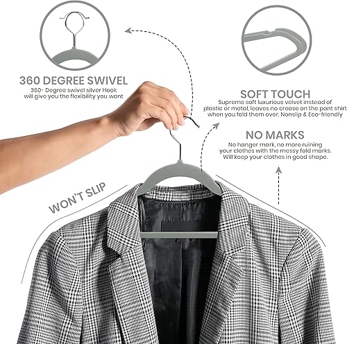 Miniatura 3 de Utopia Home Premium  Gachos recubiertos de terciopelo, antideslizantes y de gran resistencia. Adecuados para abrigos.