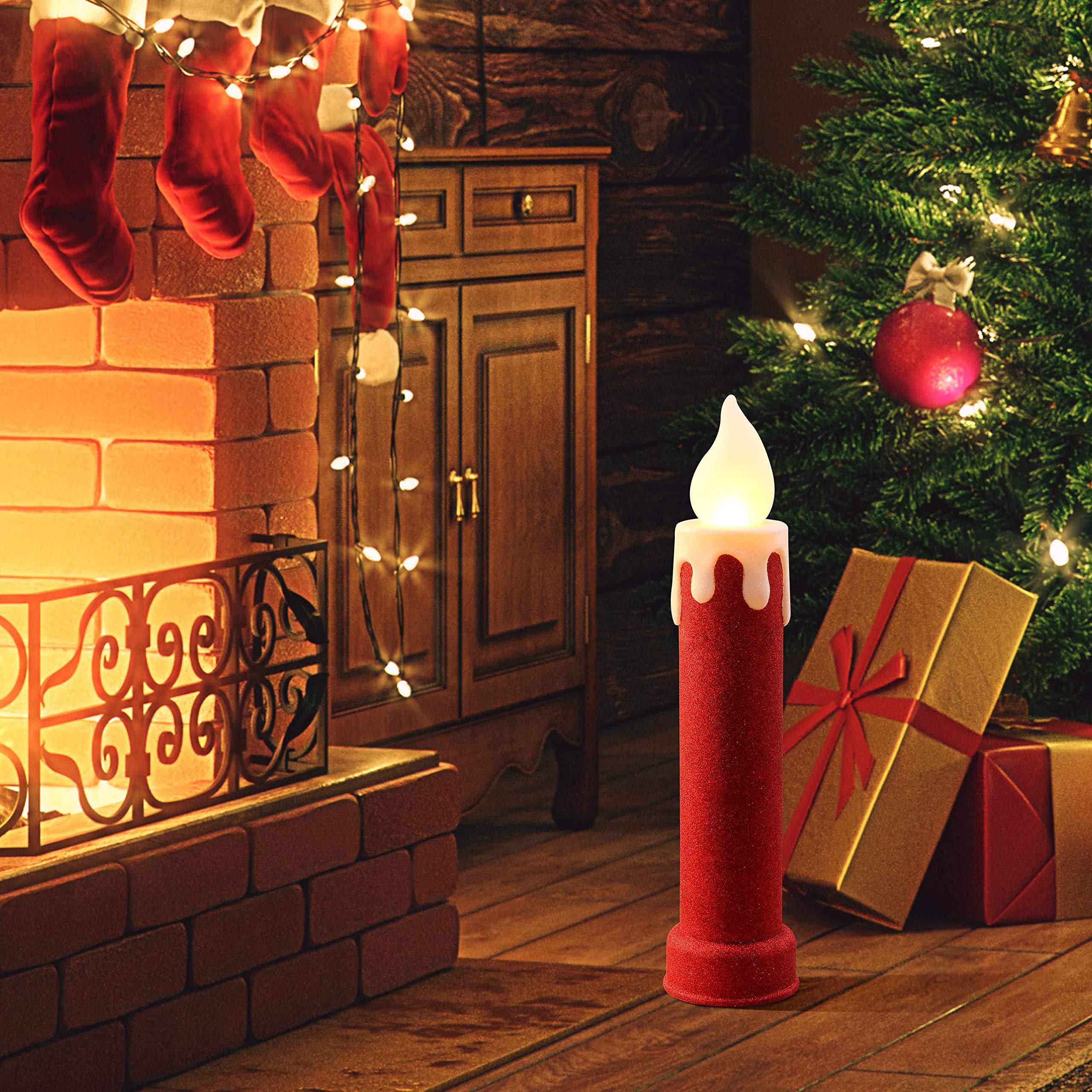 Amazon.co.jp: Mr. Christmas ブロー型キャンドル 24インチ レッド