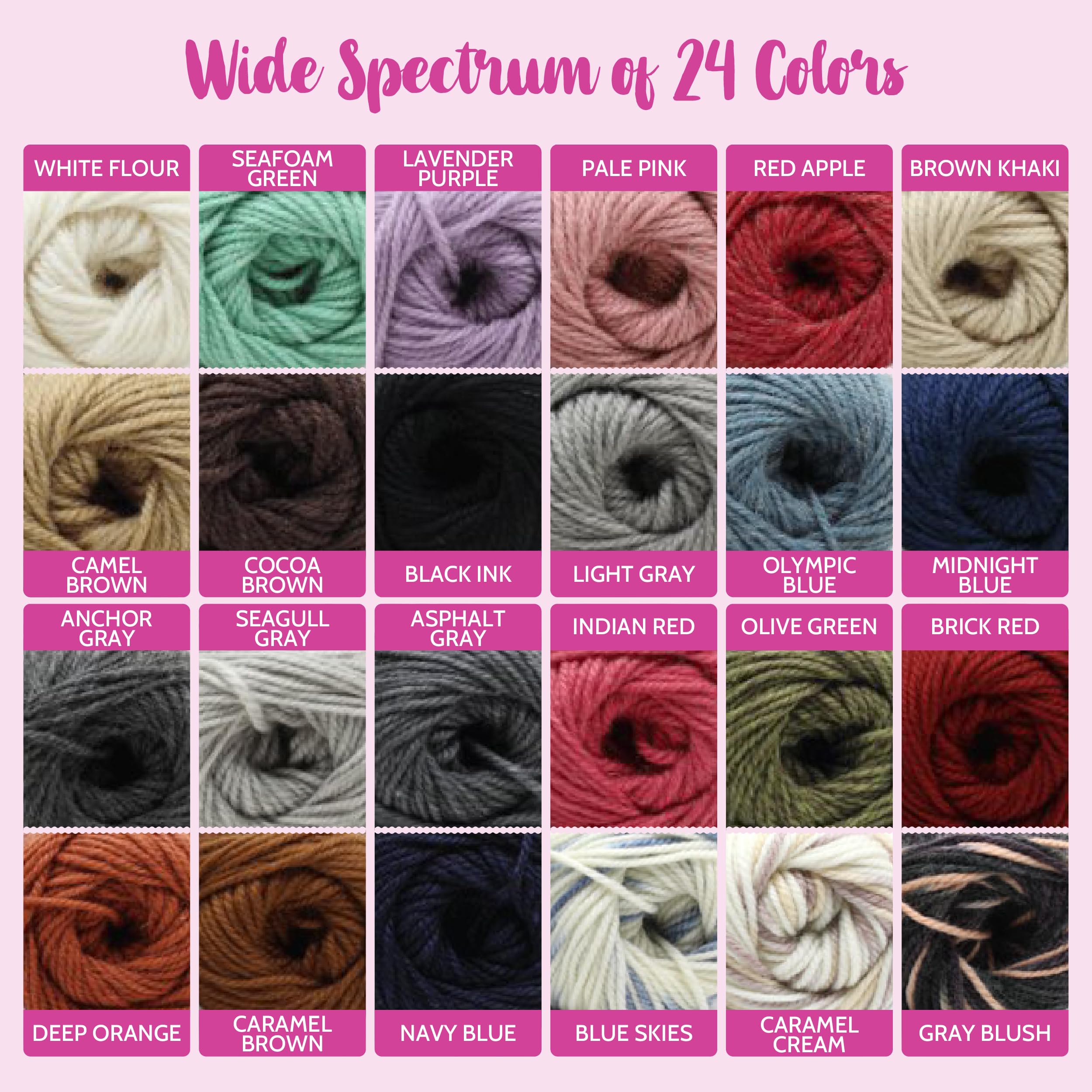 Off-The-Yak Squishy miękka wełniana przędza kocowa do robienia na drutach i szydełkowania, ciężka włóczka/aran Waga #4, 25% Jak, 50% wełna, 25% akryl, 3 skosy w opakowaniu, 300 g (bladoróżowy)