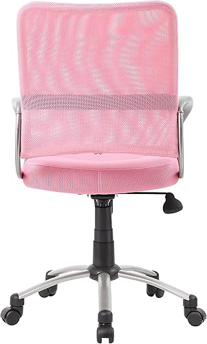 Miniatura 2 de Boss Office Products Silla de trabajo con respaldo de malla con acabado de peltre en rosa, B6416-PK