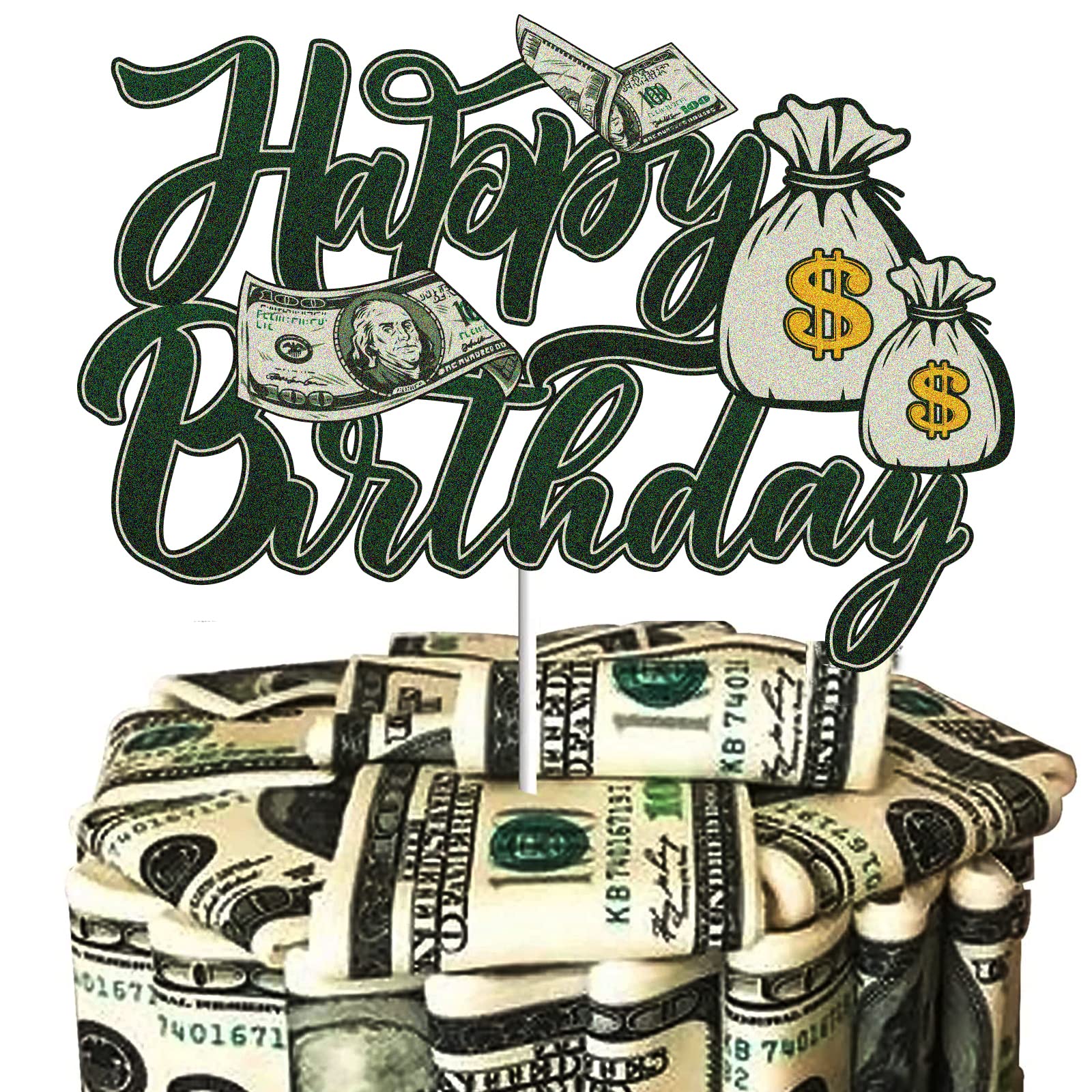 Buy Dollar Happy birthday Cake Topper Dollar Bill Sign Money Cake