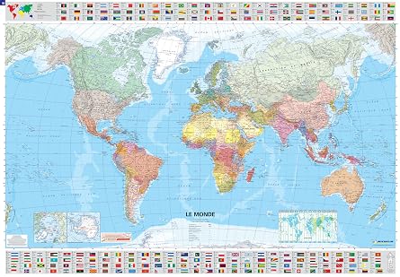 Générique Rouleau de Carte Laminée The World - Version Géante et Détaillée