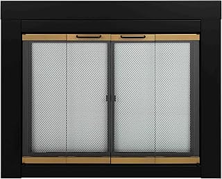 Pleasant Hearth AR-1021 Arrington Fireplace Glass Door, Black, Medium