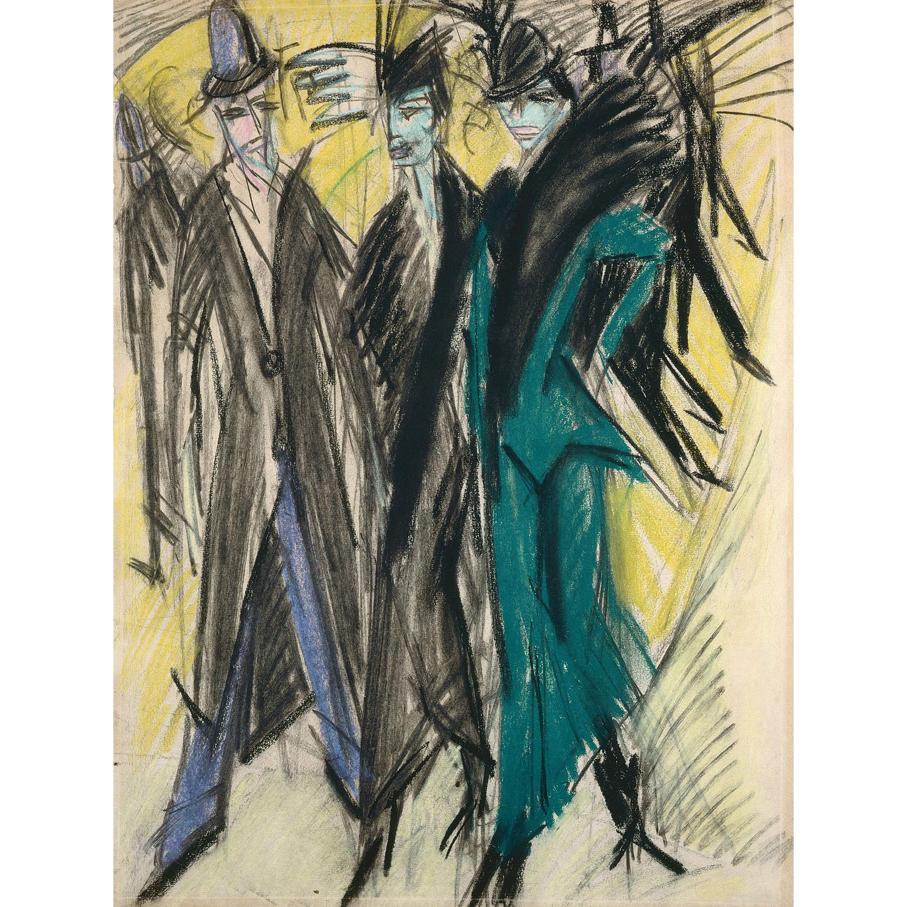 Ernst Ludwig Kirchner Berliner Straßenszene großer Kunstdruck Poster Wanddekoration Premium Wandbild
