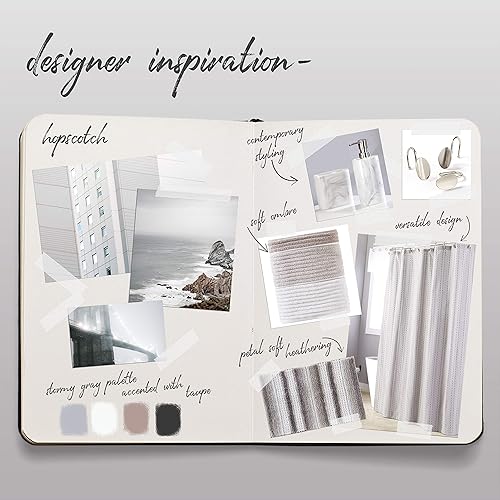 Miniatura 4 de SKL Home by Saturday Knight Ltd. Cortina de ducha de tela Hopscotch, color gris, 72x72 pulgadas