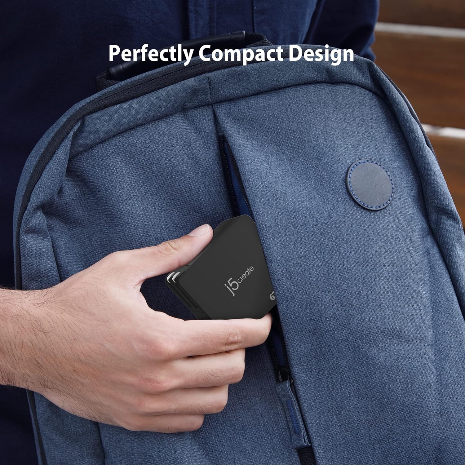 j5create 65W GaN PD USB-C Foldable Mini Charger with HP DC Converter, Suitable for MacBook Pro/Air M2/M1, Dell XPS, HP, iPad Pro, Steam Deck, Laptops, Galaxy S22/S21/S20 (JUP1565)