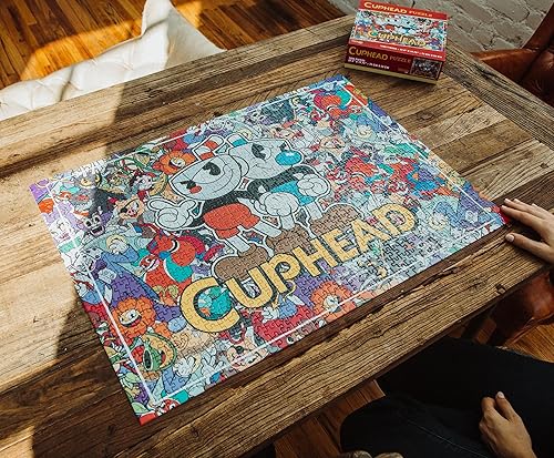 Miniatura 7 de Cuphead and Mugman Collage Rompecabezas de 1000 piezas, rompecabezas de cerebro para niños y adultos | 28 x 20 pulgadas