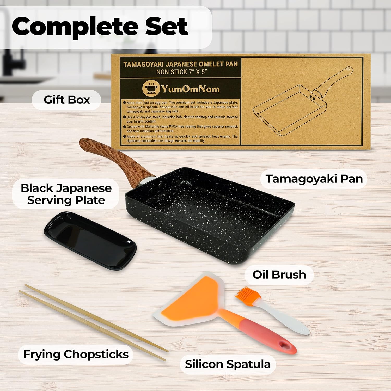 Tamagoyaki Pan, Japanese Cookware, Egg Pan, Japanese Omelette Pan, Rectangle Frying Pan, Japanese Kitchen Accessories, Square Pan, Omelette Maker Nonstick, Omelet Pan, Cooking Tools, 7" x 5" Black: Home & Kitchen