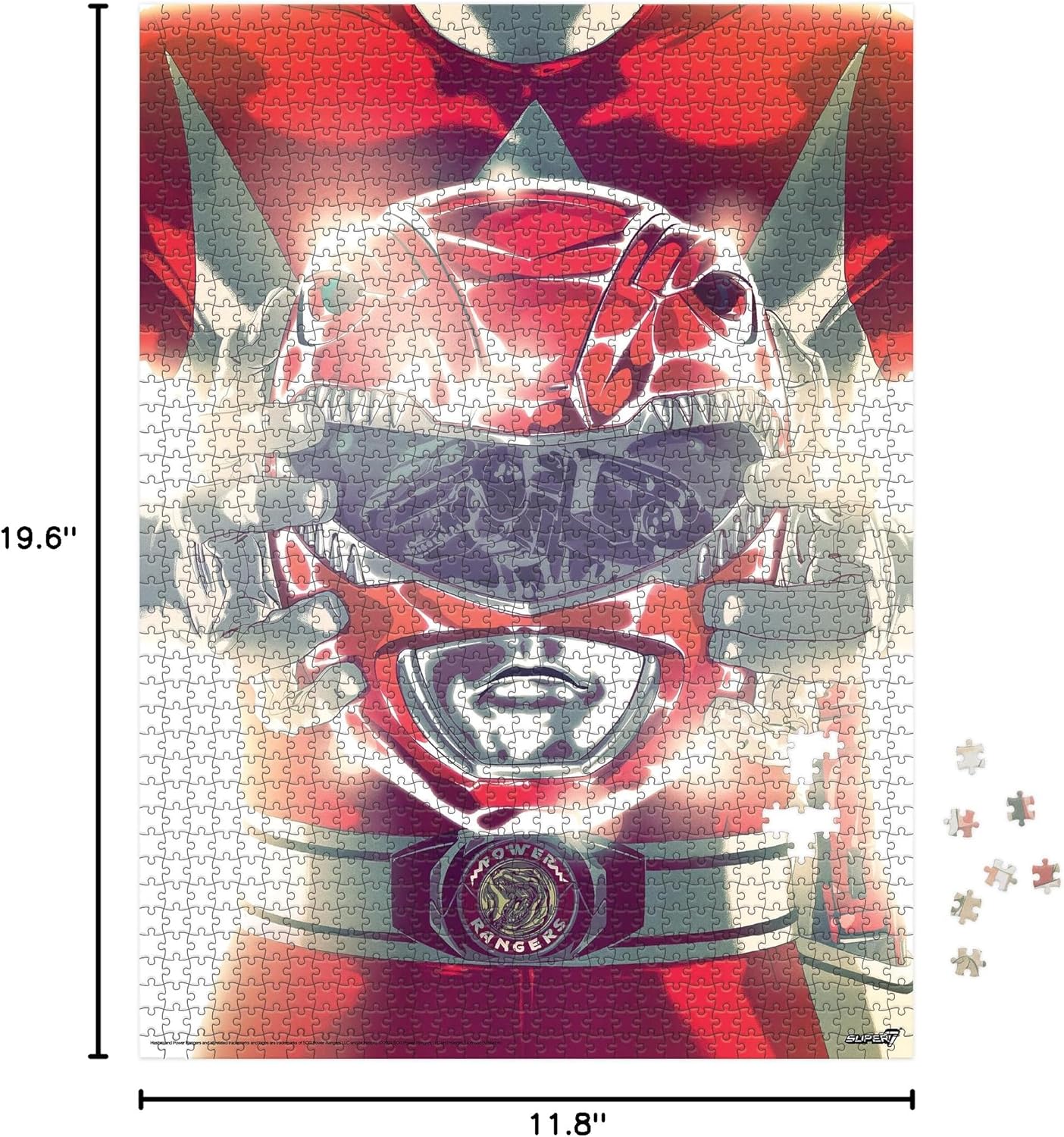 Super7 Mighty Morphin Power Rangers Red Ranger Puzzle - 1,000 Piece Power Rangers Puzzle Classic TV Show Collectibles