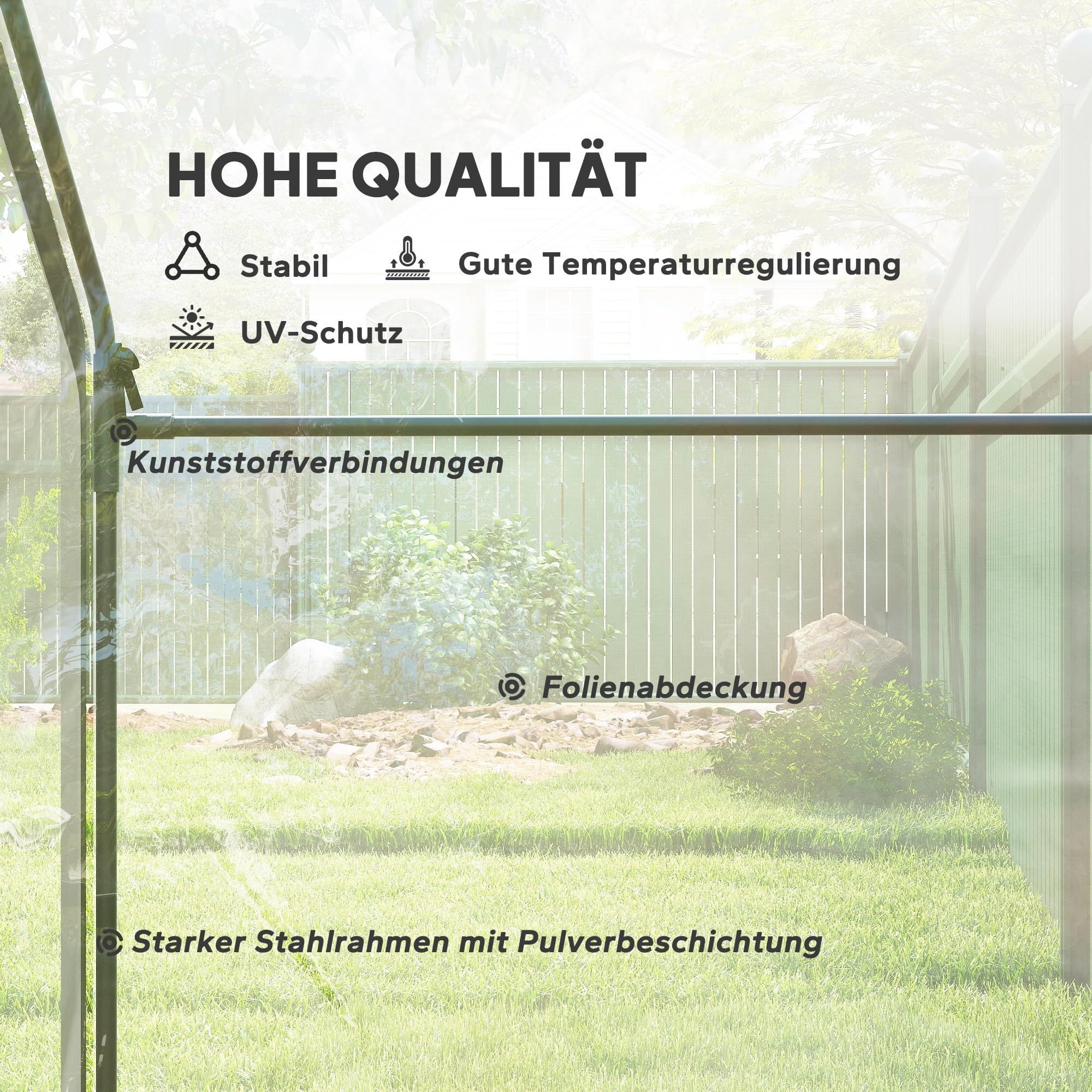 Outsunny Gewächshaus mit Fenster aus Stahl 180 x 100 x 168 cm Transparent