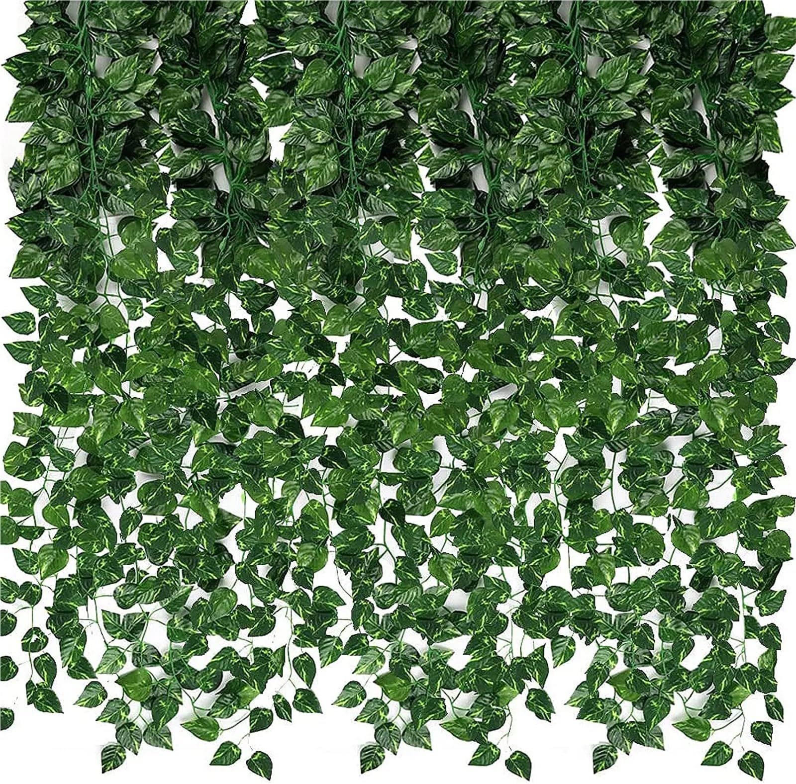 Enredadera Artificial de Hiedra Guirnalda de hiedra artificial de 2 m, 24 unidades, plantas colgantes de enredaderas falsas, hojas verdes for decoración de fiestas y bodas con temática de jungla para