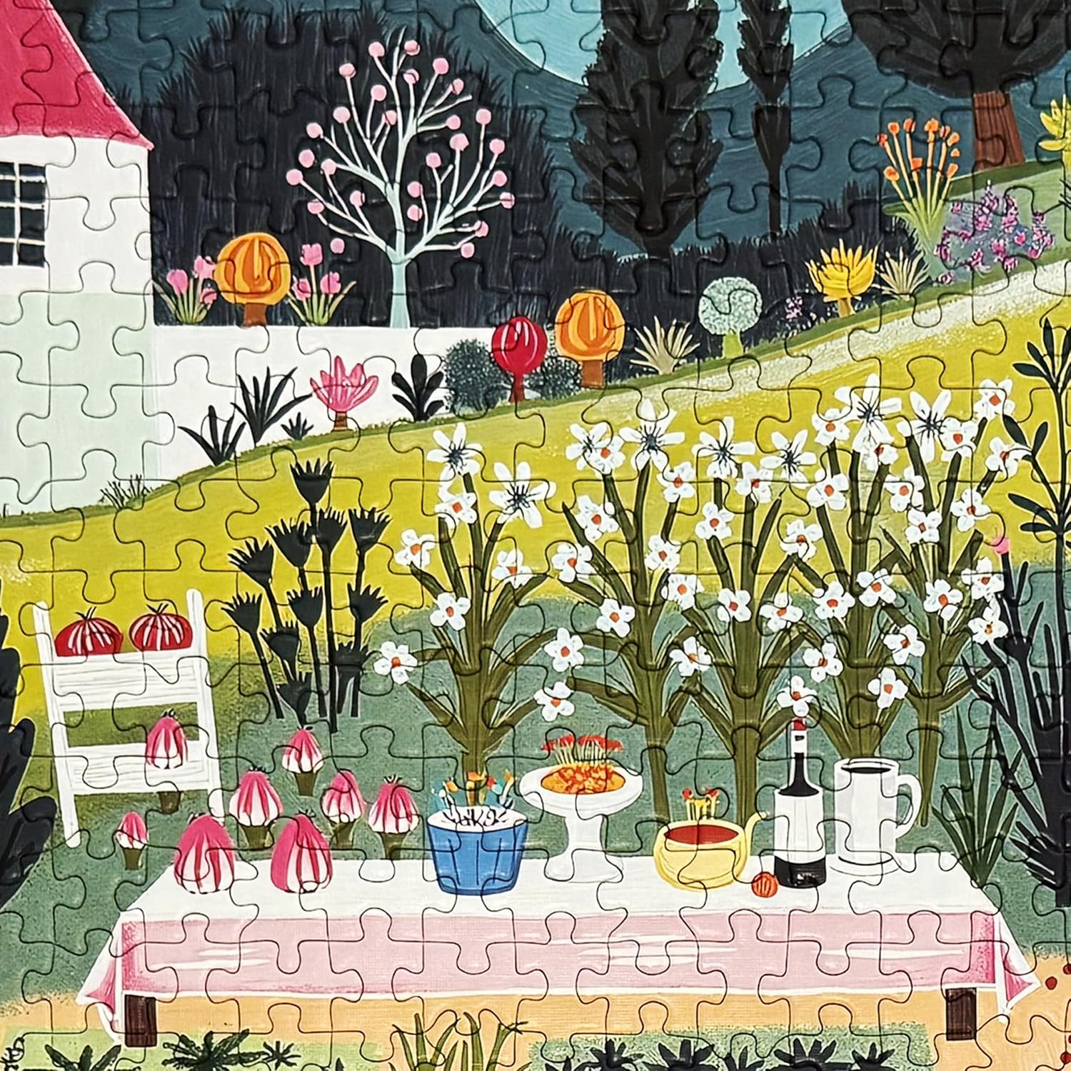 Jigsaw Puzzles for Adults 1000 Pieces, Spring Village Life Puzzle, Colorful as Home Wall Decor for Family Challenging Games