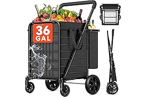 Jumbo Foldable Shopping Cart on Wheels: Hassle-Free Groceries and Utility