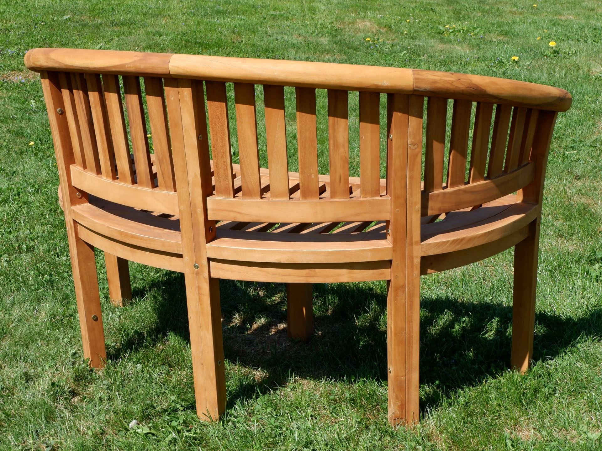 ASS ALEOS. Teak Bananenbank Gartenbank Parkbank Sitzbank 2-Sitzer Bank 120cm Holz sehr robust COCO120