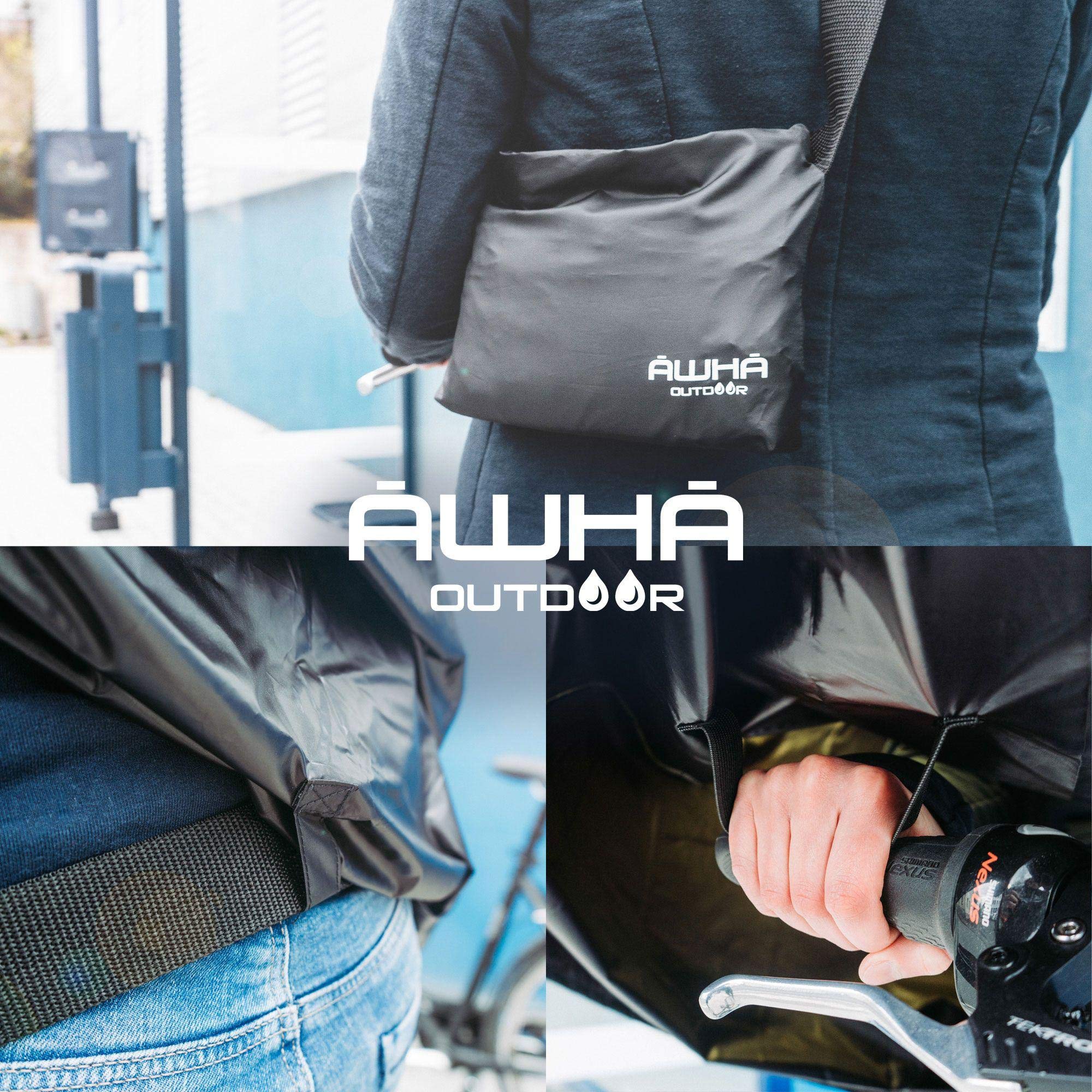 AWHA Poncho Impermeabile da Ciclismo - Poncho Antipioggia con Cappuccio con Lati Trasparenti/Fascia Riflettente/Poncho Antipioggia Uomo e Donna/Monopattino