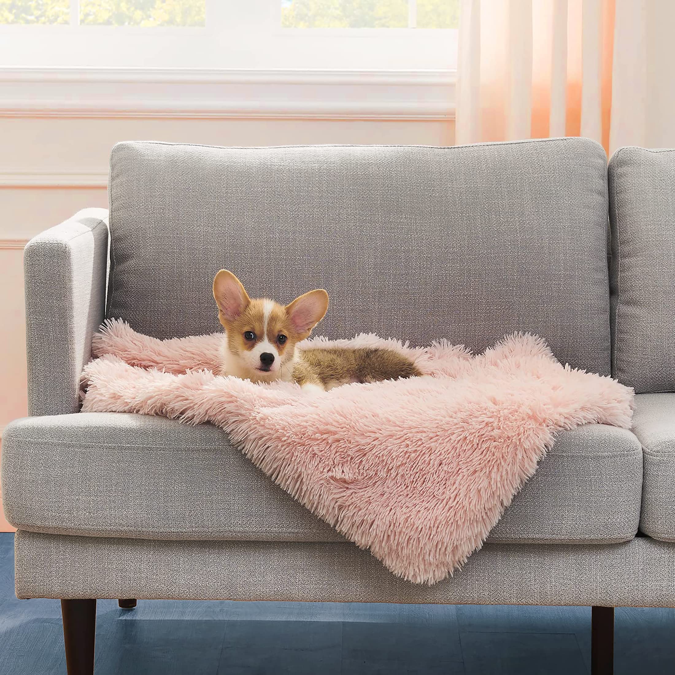 Petbuy Fluffy Reversible Fleece Pet Blanket – 40"x30", Warm Sherpa For Dogs & Cats, Machine Washable (Pink)