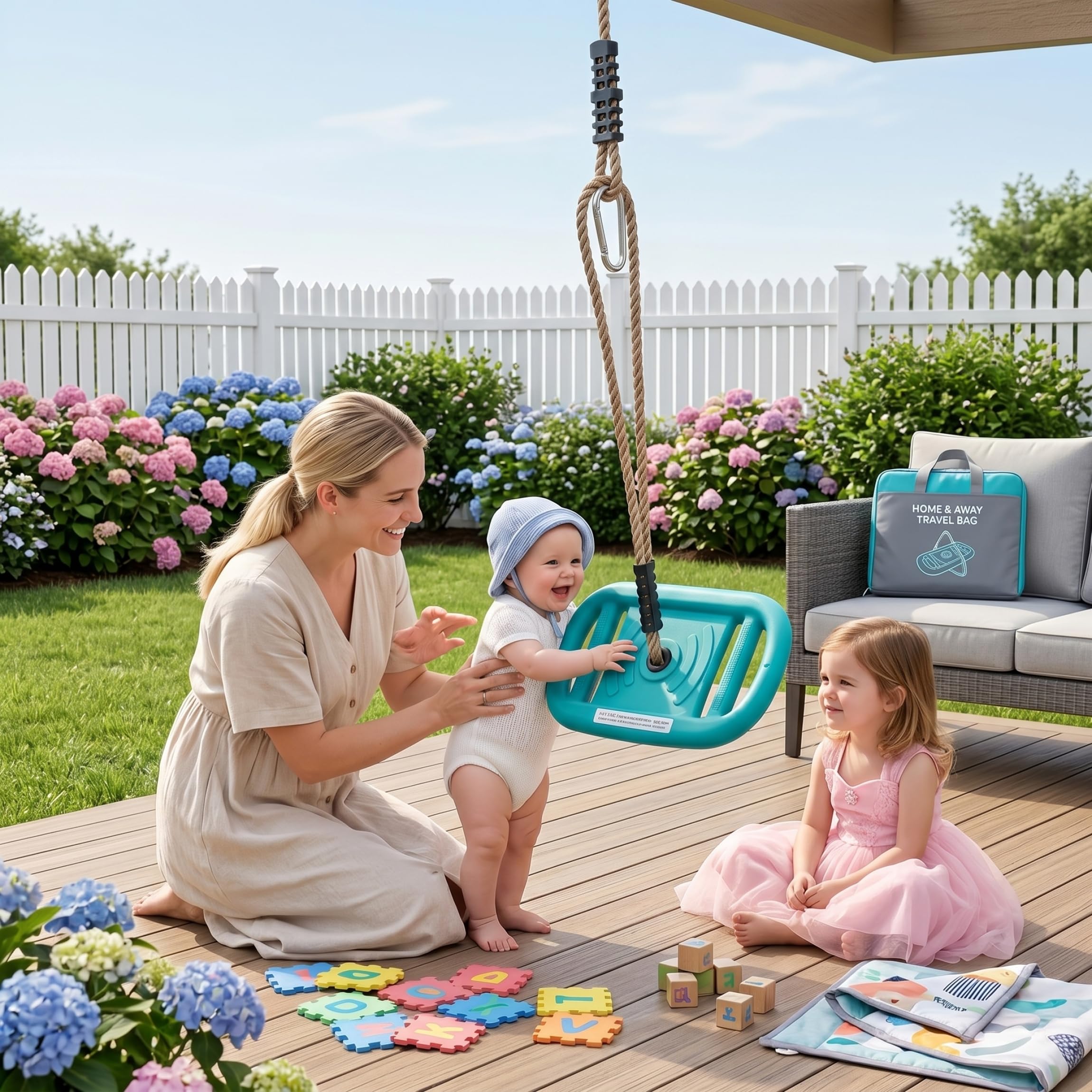 Columpio de árbol para niños Sentado/tirando/de pie Columpio para Juegos en Interiores y Exteriores Ejercicio Ajustable y Actividad Divertida para niños