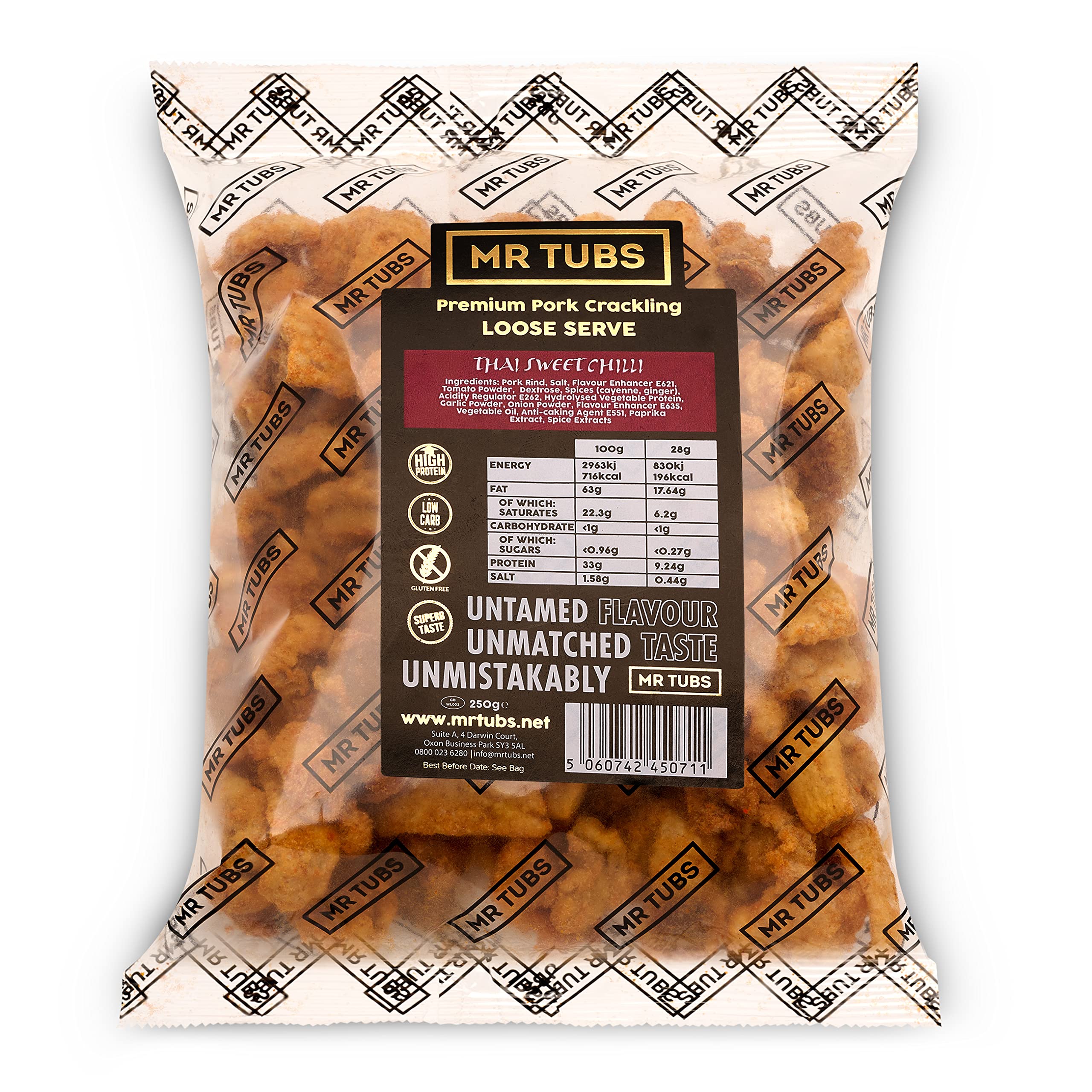 Buy Mr Tubs Bulk Bag Pork Crackling (250g) Premium Crackling, not