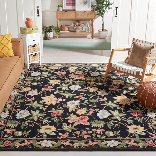SAFAVIEH Chelsea 8x10 Black Hand-Hooked Wool Rug