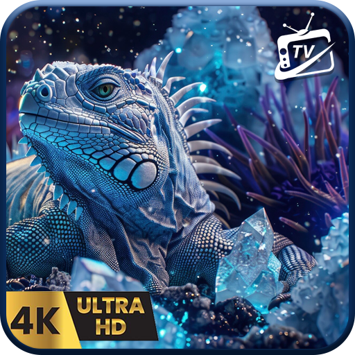 Diamantener Tier Bildschirmschoner - Schimmernde Tiere und beruhigende Musik.