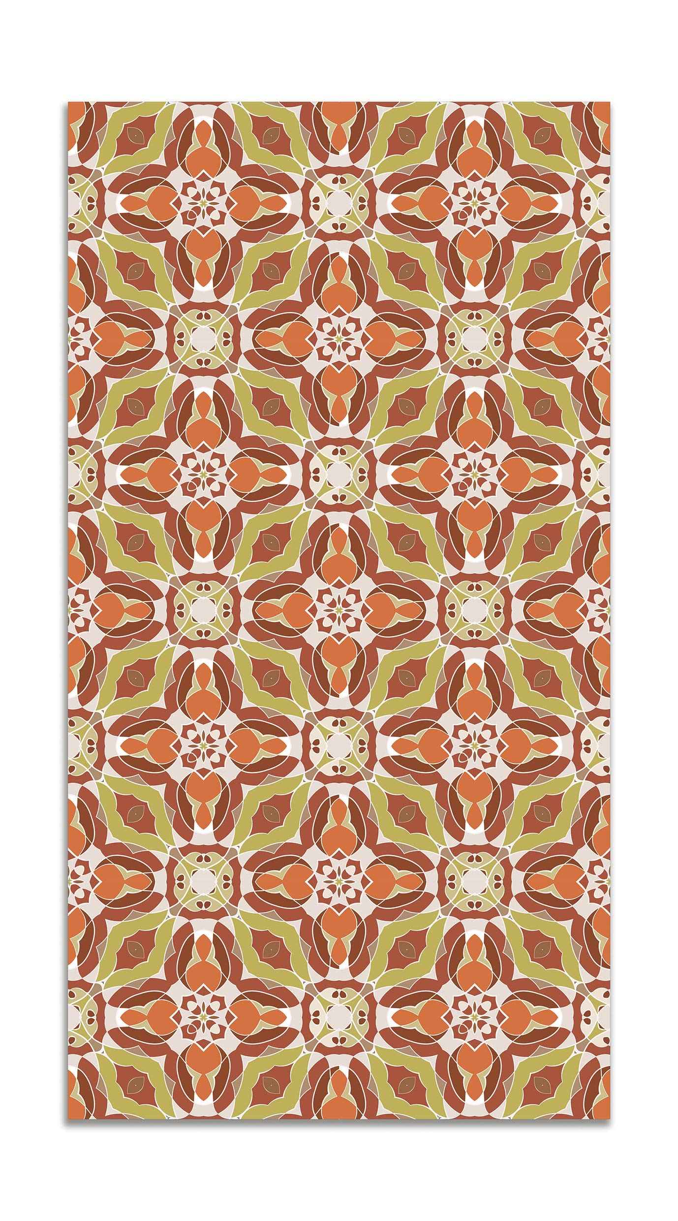 Panorama Alfombra Vinílica Cocina Salón - Varios Tamaños - (Baldosín Oriental Caleidoscopio Naranja 40x80 cm)