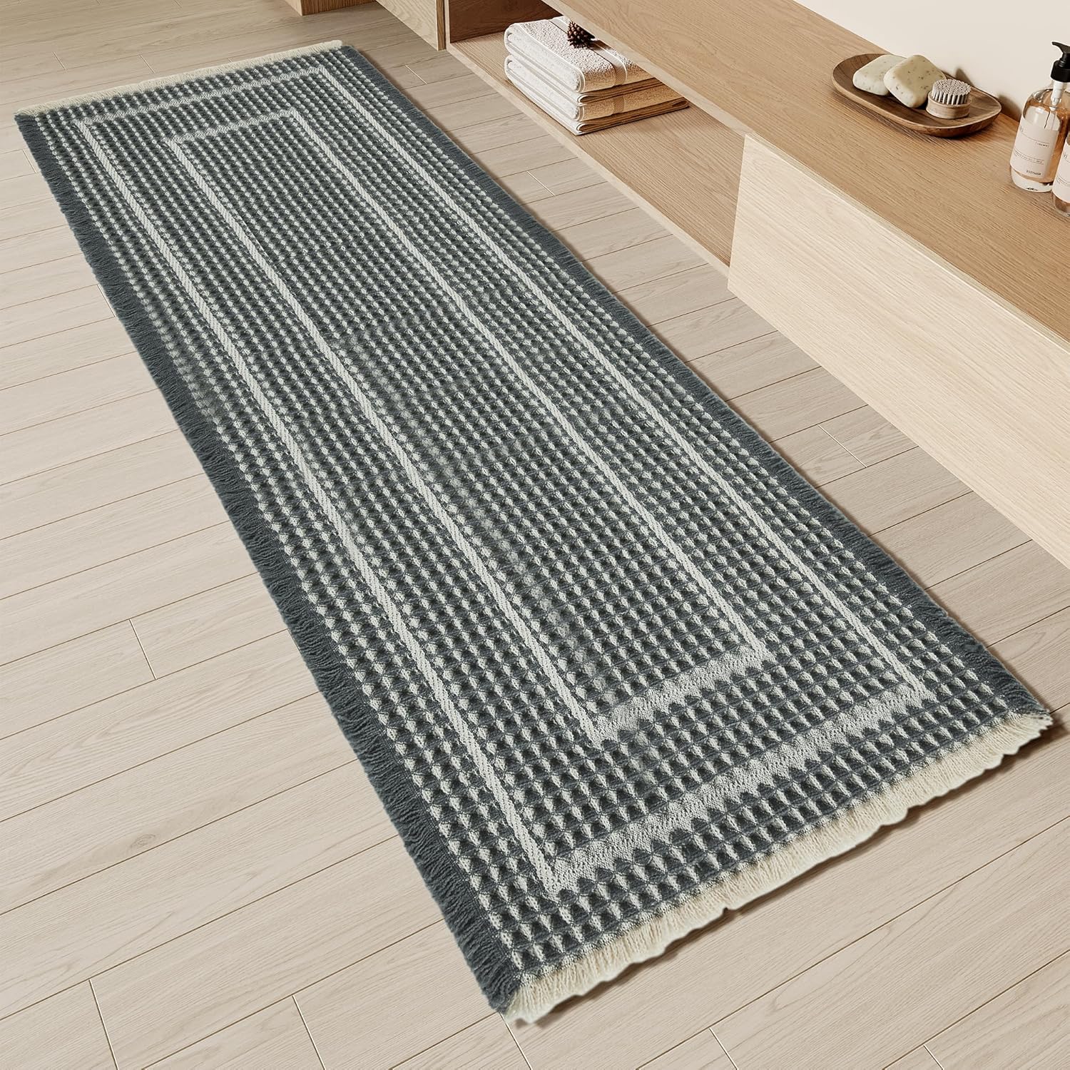 BULULOM Bath Matts for Bathroom,Upgraded Waffle Super