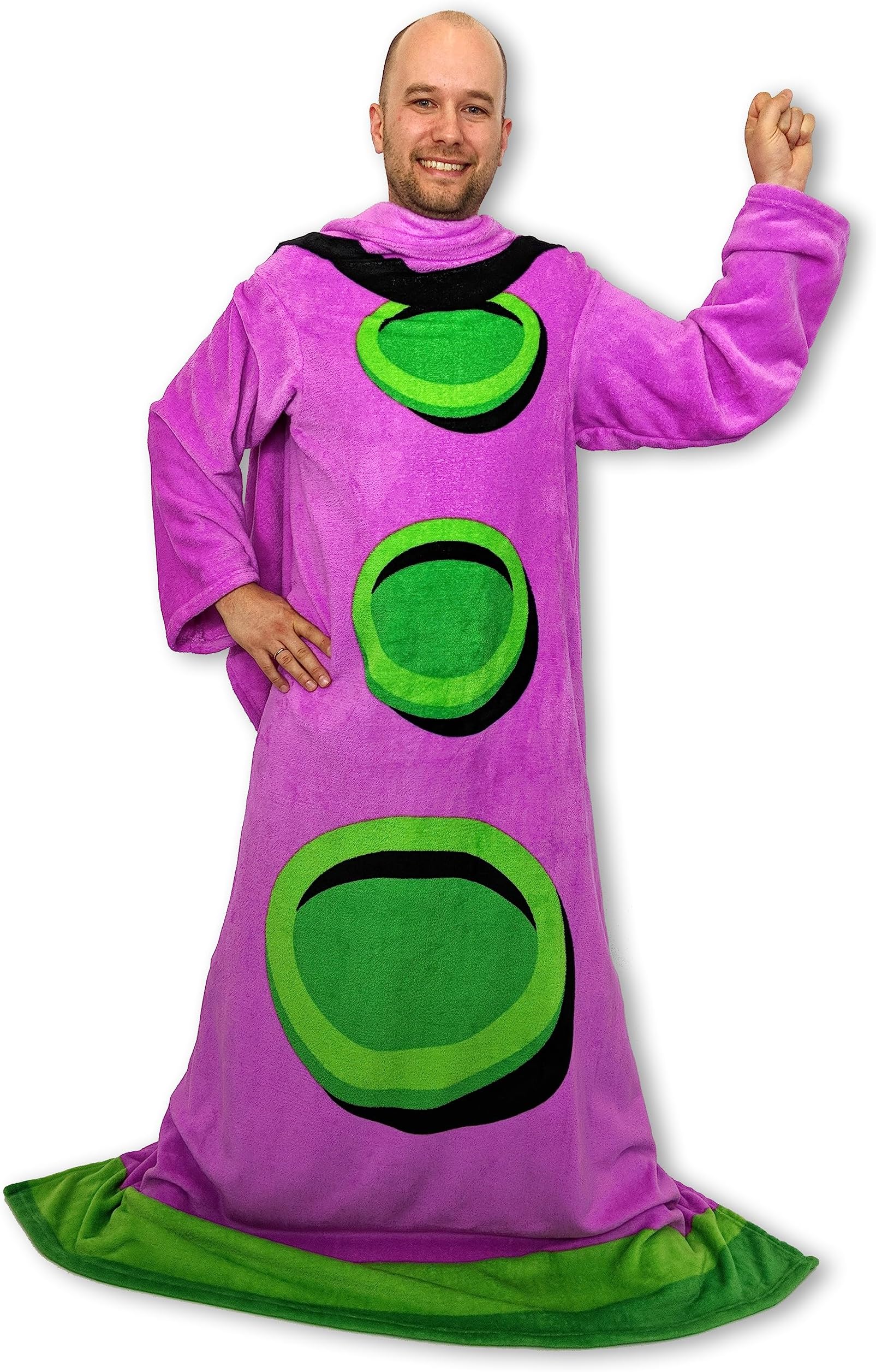 getDigital Purple Tentacle Wearable Throw Blanket with Sleeves - Cozy Fleece Blanket for Adults - Funny Merchandise inspired by the Retro PC-Game Day of the Tentacle - One Size 200 x 140 cm