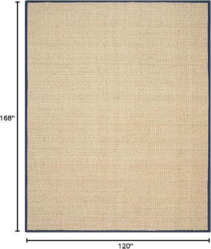 Vista 646 de Safavieh NF114A Natural Fiber Collection - Alfombra de fibras naturales de patrón trenzado, varios colores (5 x 8 pies), Fibras naturales, azul