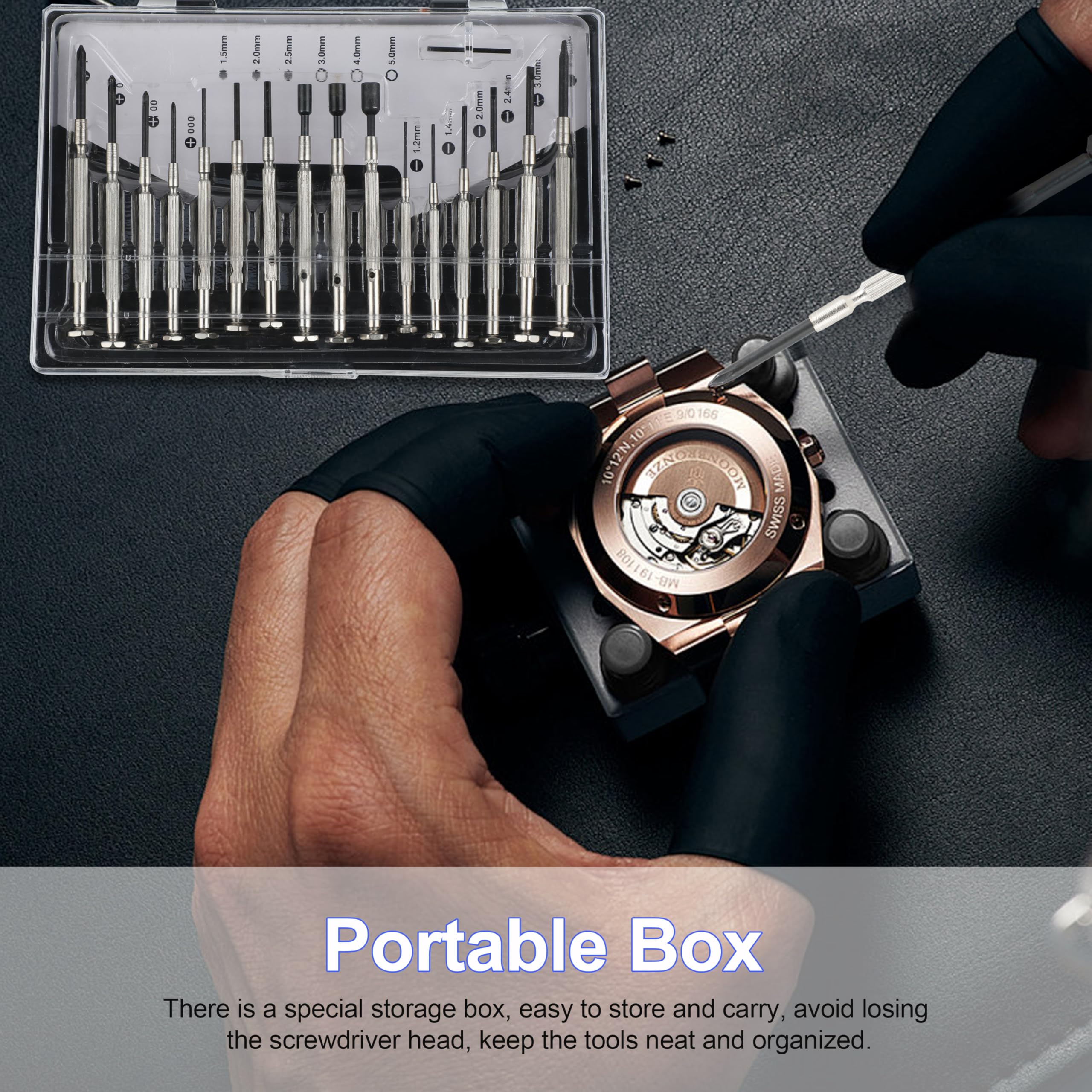 Set Cacciaviti Precisione 16 In 1 | Per Orologi E Occhiali | Custodia Trasparente - Foto 10
