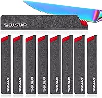 WELLSTAR 8-Piece Steak Knife Edge Guards - Universal BPA-Free Blade Covers with Felt Lining for Safe Drawer Storage