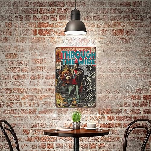 Miniatura 6 de Dazkqbl Kanye - Cartel de metal con texto en inglés "West Comic", póster de música cómic, hip-hop, hogar, habitación, club, bar, decoración de