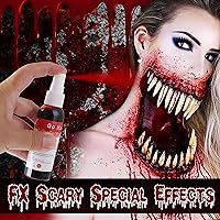 Vista 8 de Go Ho Maquillaje de sangre falsa que gotea (0.35 onzas), sangre falsa lavable para heridas de cicatriz, flujo de sangre falsa de fácil secado