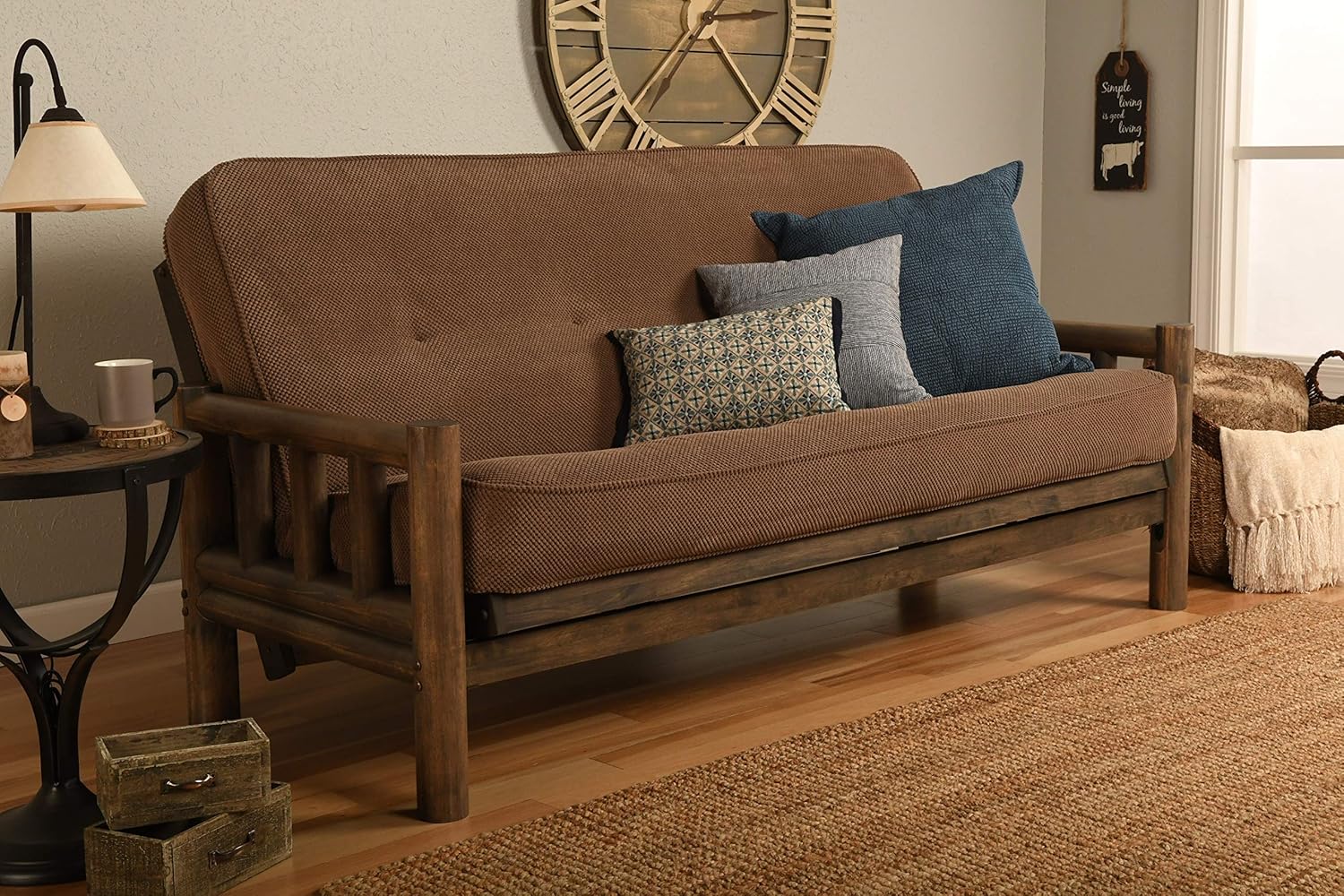 Full Size - Futon Cover Only - Pacific Super Plush Fabric Premium Collection Fits 6-8 inch Futons Mattress (Peru Brown)