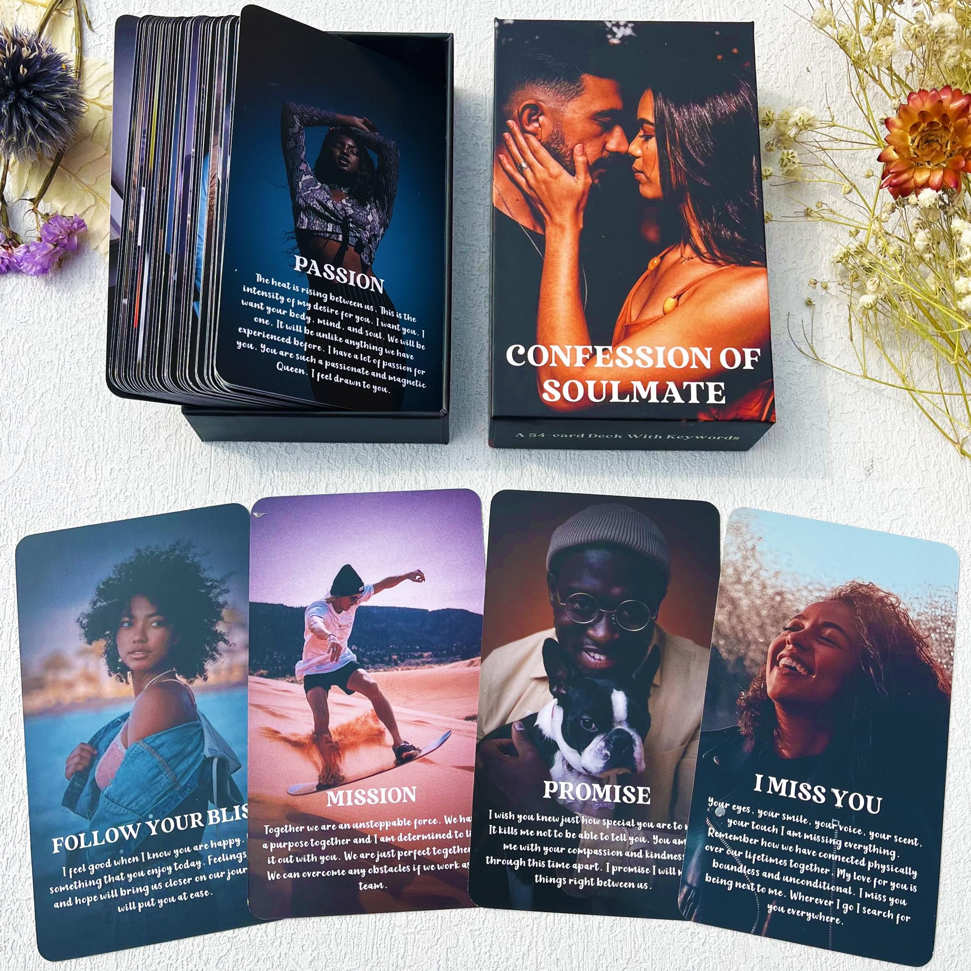 GZXINKE Confession of Soulmate Oracle Cards, African American Black Love Oracle Deck, Twin Flame Soulmate Karmic Situation for Love Relationships