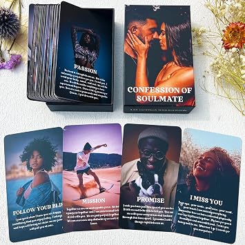 GZXINKE Confession of Soulmate Oracle Cards, African American Black Love Oracle Deck, Twin Flame Soulmate Karmic Situation for Love Relationships