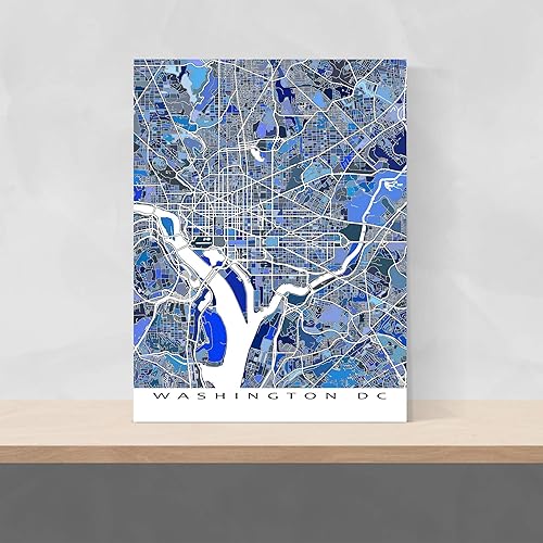 Miniatura 4 de Washington DC Map Art Print 8x10, Washington DC Poster 24x36, Handmade Blue Geometric DC Map Wall Art Prints, DC Gifts by Maps As Art