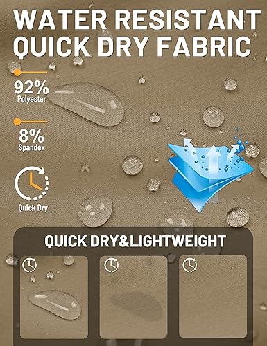 Miniatura 4 de TACVASEN Pantalones de senderismo ligeros para hombre, atléticos, casuales, de secado rápido, elásticos, resistentes al agua, con bolsillos, para