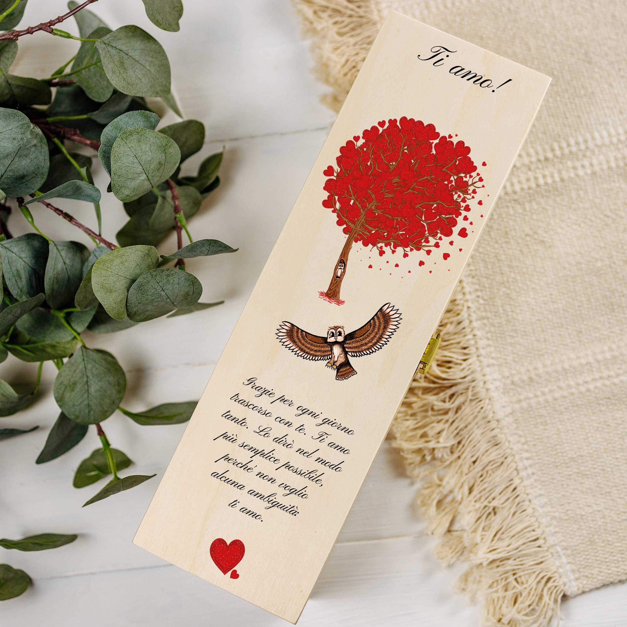 Scatola Portagioie In Legno Di Noce Naturale Per Collana - 10,2x10,2x3,8 Cm, Interno In Velluto, Regalo Compleanno Fidanzamento