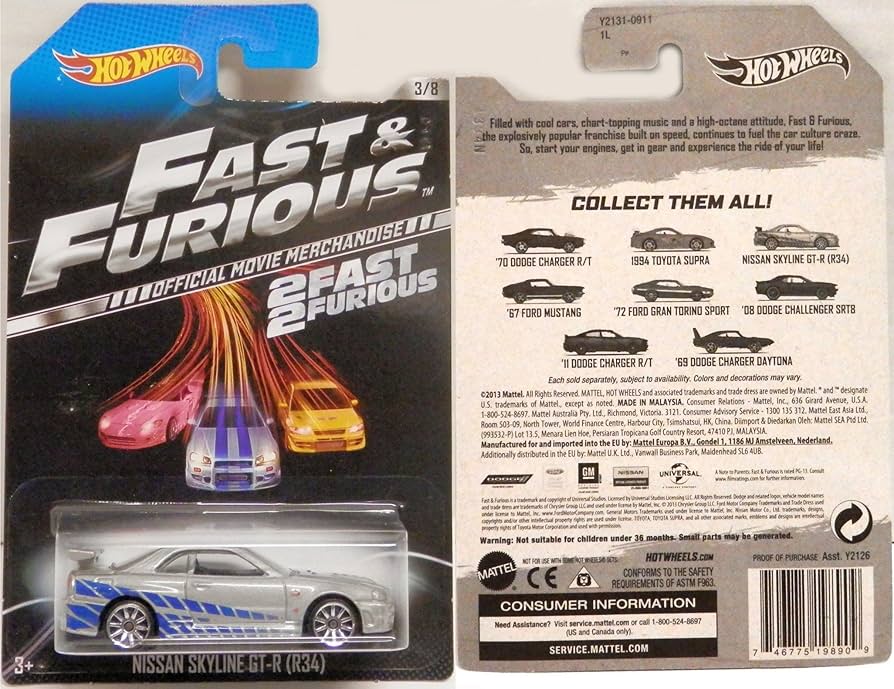 ミニカー Hot wheels Premium FAST & FURIOUS GT-R Hot Wheels Premium Fast & Furious 7 Nissan Skyline GT-R VHTF