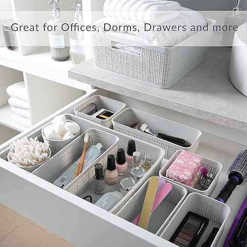 Miniatura 3 de Simplify Juego de organización de 5 piezas  Contenedores de varios tamaños  Multiuso  Oficina  Escritorio  Dormitorio  Baño  Cesta de almacenamiento