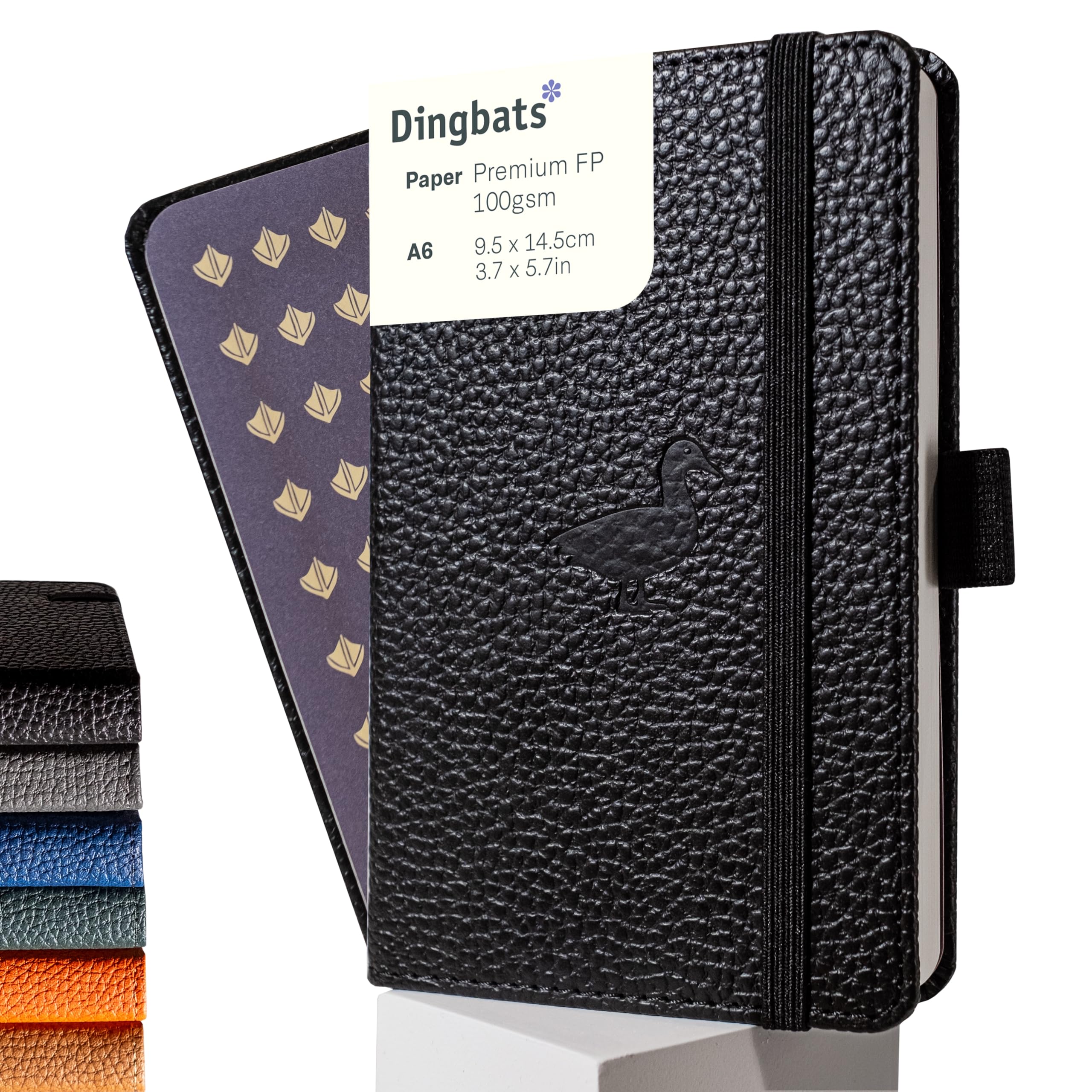 Wildlife Plain Pocket Notebook A6 - PU Leather Hardcover Journal - Ideal for Work, Travel - Pocket, Elastic Closure, Pen Holder, Bookmark