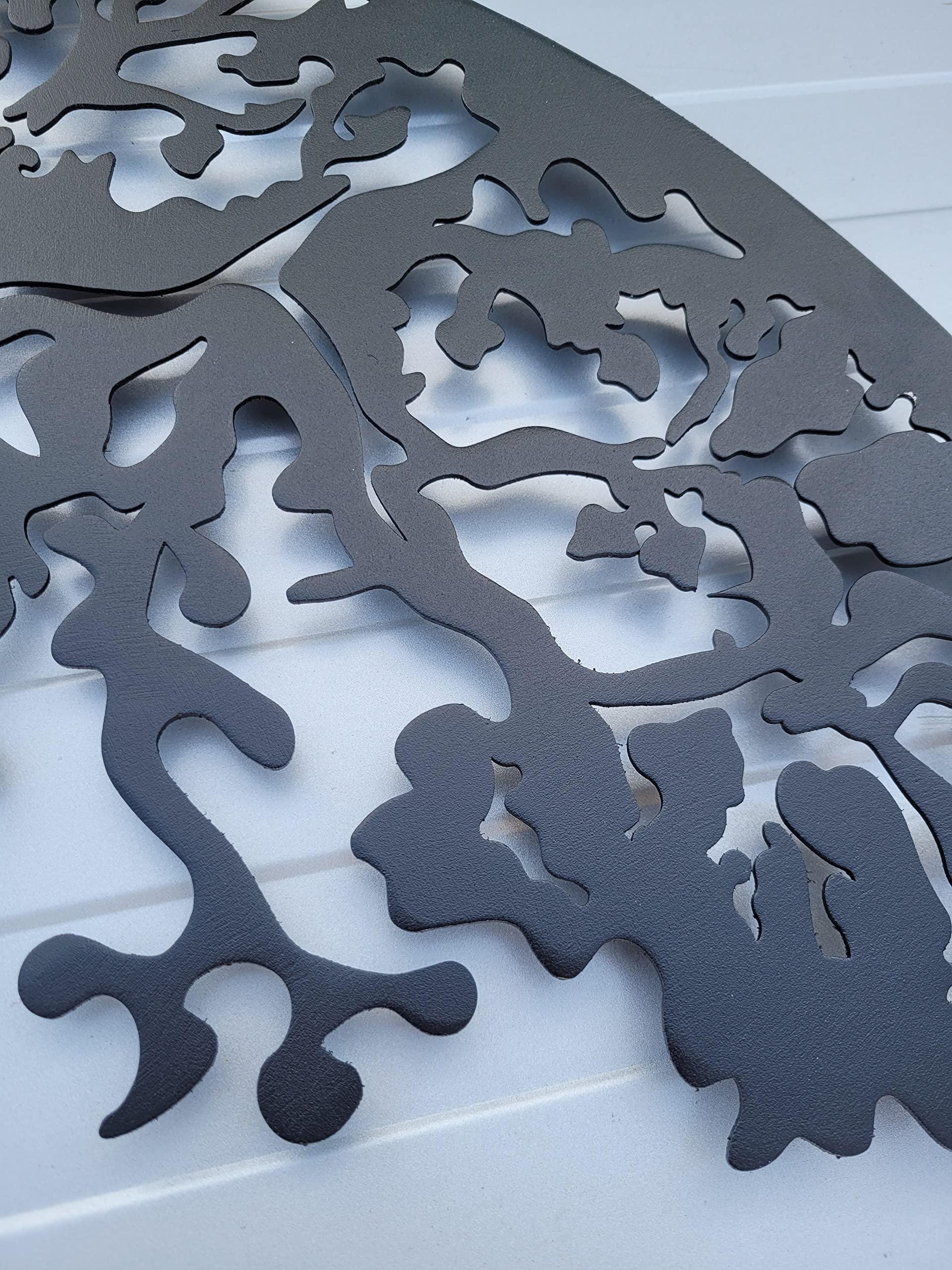 MetalArtWallDecor Arbre de Vie Décoration Murale en métal, 59,7 cm, Noir