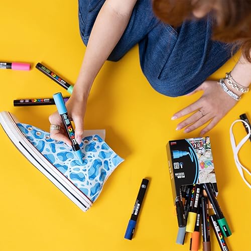 Miniatura 5 de Posca - Rotulador de 3.3 ft en rojo, bolígrafos Posca para suministros de arte, suministros escolares, arte rupestre, pintura de tela, marcadores de