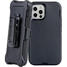 Case for iPhone 12 Pro / 12 6.1" Heavy Duty Full Body Military Grade Drop Protection Carrying Cover Holder | Holster for Men Belt with Clip Stand Black