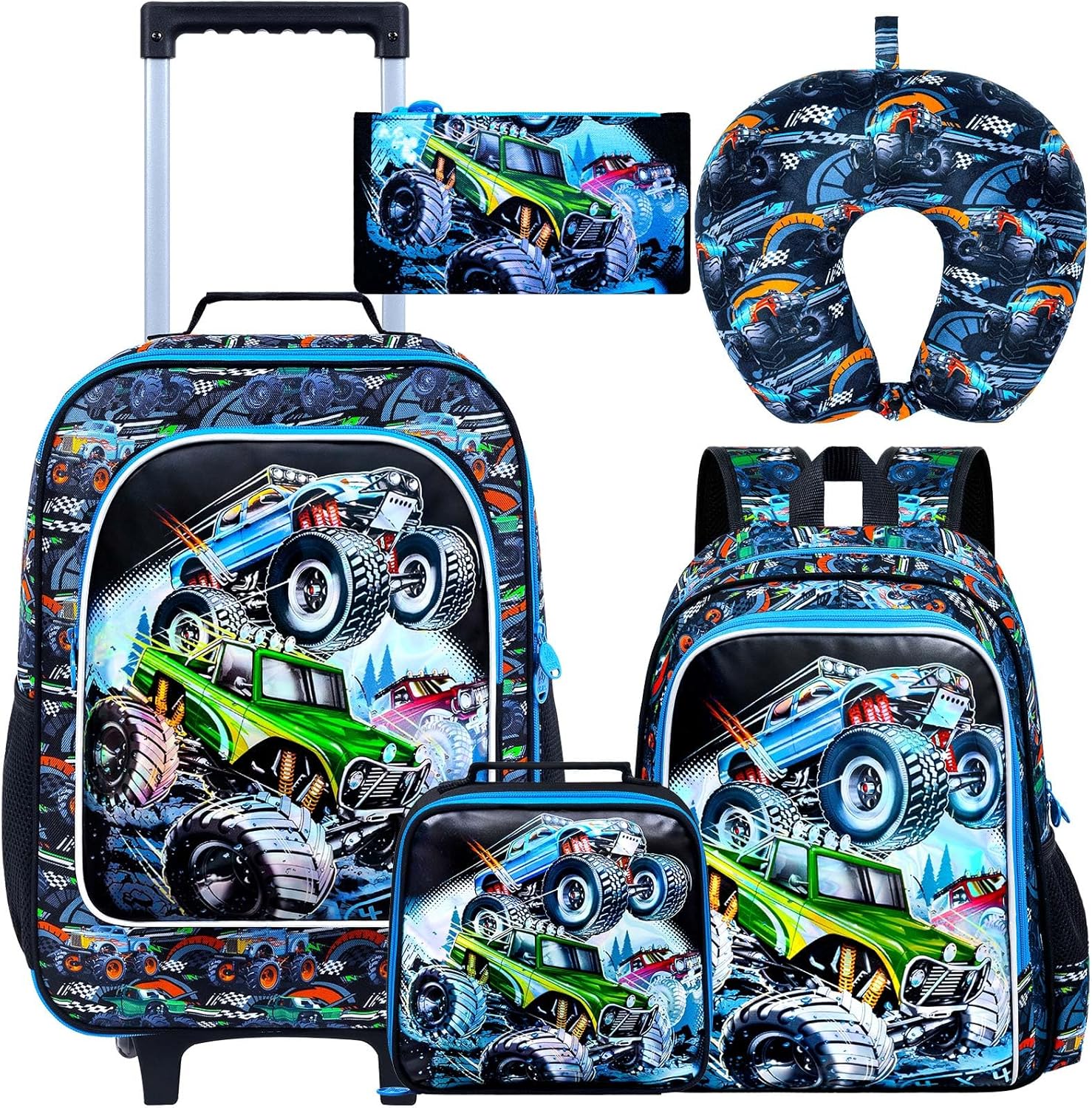 WZLVO Kids Luggage for Boys and Girls, Cute Dinosaur Unicorn Rolling Wheels Suitcase for Toddler Children