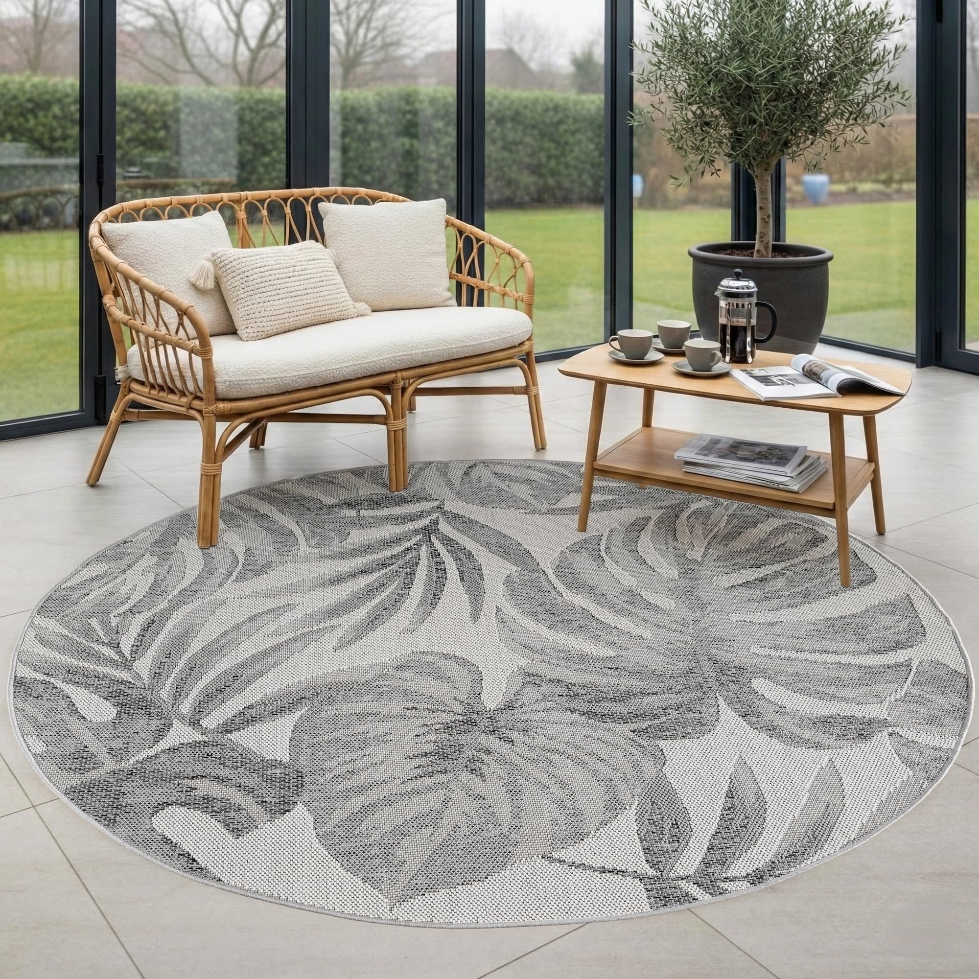 Carpettex Outdoor Teppich wetterfest Balkon, Terrasse, Garten Skandi Boho-Design
